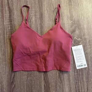 New Lululemon Align cropped cami tank top. Size 6. Washed Mauve. Purple/Magenta.